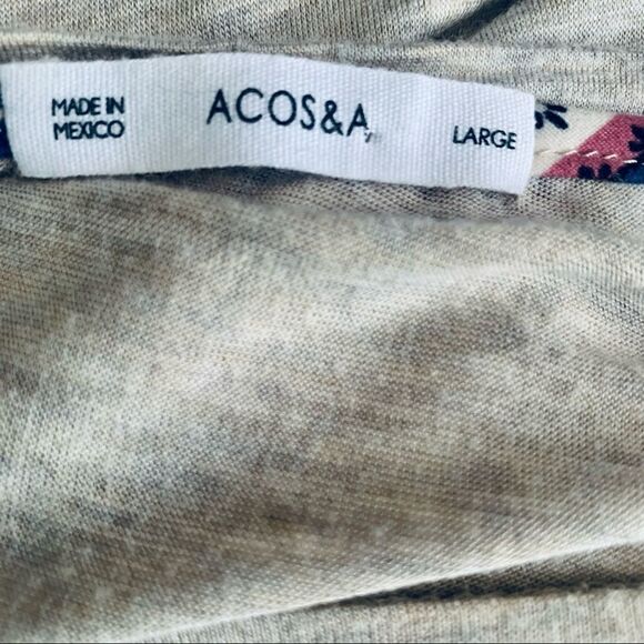 ACOS&A Cream Ruffled Long Sleeve Tunic Top Size Large - Picture 7 of 8